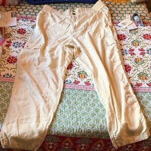Women’s Linen Blend Cargo Pants Size L